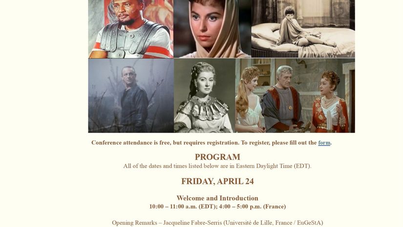 international conference “Beyond the Protagonist: Supporting Characters in Big Screen Greece and Rome”